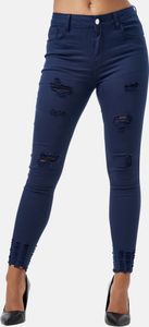 Elara Damen Jeans High Waist Destroyed MEL0275-1 Navy-50 (5XL)