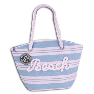 Robin Ruth Strandtasche Baumwolle Polyester hellblau beige OTG2200H