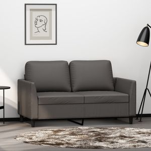 cloris Retro-Sofa Loungesofa Grau - 2-Sitzer-Sofa Grau 120 cm Kunstleder Modern7151812