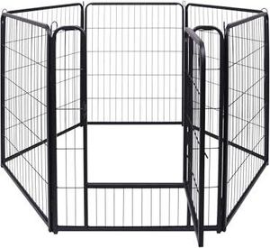YARDIN výběh pro štěňata ohrádka pro štěňata DIY, ohrádka pro psy skládací s dvířky, ohrádka pro psy pro domácnost 6 síťových panelů každý 80 x 65 cm（6 ks）