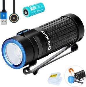 Olight S1R Baton II Mini Taschenlampe 1000 Lumen Kaltes Wei LED Kompakt Taschenlampe USB Magnetische Wiederaufladbare EDC Kleine Taschenlampe, mit wiederaufladbare Akku Batterie + Batteriefach