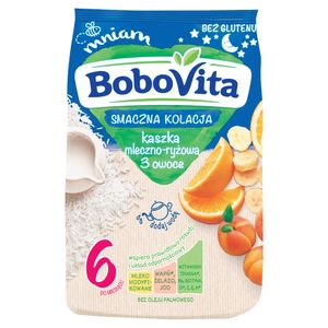 Bobovita Pyszny Obiadek Kaszka mleczno-ryżowa 3 Owoce po 6 miesiącu 230 G