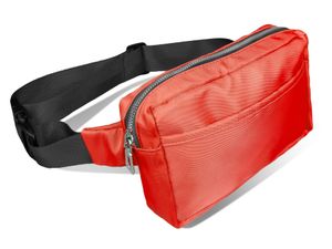 Bauchtasche Gürteltasche Hüfttasche Hip bag 3 Fächer Verstellbarer Gurt, Rot