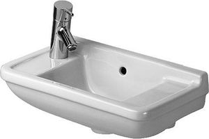 Duravit Handwaschbecken STARCK 3 mit Überlauf, Hahnlochbank, 500 x 260 mm, Hahnloch-Vorstich weiß