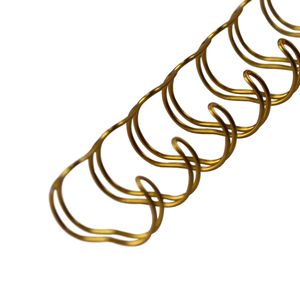 Drahtbinderücken, 2:1, gold, 22,2 mm, 50 Stück, für ca. 170 Blatt – Metallringbindung, Spiralbindung, Ringbindung