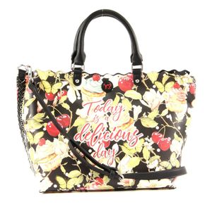 Y NOT? Schultertasche Handtasche Today Is A Delicious Day Shopper Black schwarz mehrfarbig