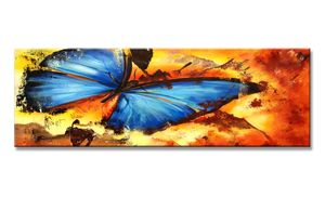 120 x 40 cm Bild auf Leinwand abstrakt Schmetterling 5708-VKF deutsche Marke und Lager  -   fertig gerahmt , exklusive Markenware von Visario