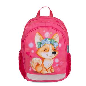 Belmil Kindergartenrucksack mit Brustgurt und Namensschild für 3-6 Jährige/Mädchen / 12 L/Krippenrucksack Kindergartentasche Kindertasche/Welpe/Pink (305-4/A Cute Puppy  )