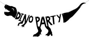 Girlande Dinosaurier Party 20x90cm schwarz