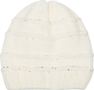 styleBREAKER Damen Strick Wintermütze mit Pailletten, Öffnung für Pferdeschwanz und Thermo-Fleece Futter, Beanie Mütze 04024177 styleBREAKER Damen Strick Wintermütze mit Pailletten, Öffnung für Pferdeschwanz und Thermo-Fleece Futter, Beanie Mütze 04024177