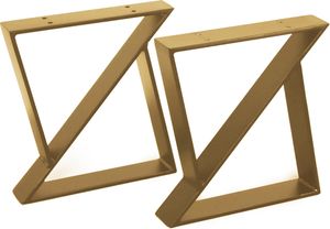 modernLOFTart Mm, Bankbeine Bankkufen Tischbeine Tischgestell Tischkufen Couchtischkufen Stahl Metall Schwarz Industrial Tisch Bank Sitzbank Couchtisch Kufen  40x42cm  Gold