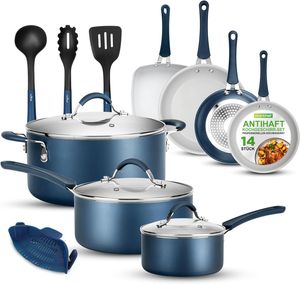 NutriChef Pfannenset & Topfset Induktion 14-teilig, Antihaftbeschichtet, Kochtopf Set, Töpfe & Pfannensets, Aluminium mit Edelstahl -Kanten NutriChef Pfannenset & Topfset Induktion 14-teilig, Antihaftbeschichtet, Kochtopf Set, Töpfe & Pfannensets, Aluminium mit Edelstahl -Kanten