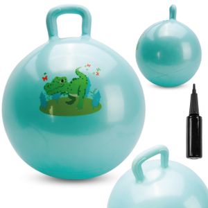 SUN BABY skákacie zvieratká od 1 roka s pumpičkou nafukovacia skákacia hračka z kvalitnej a odolnej gumy zelená skákacia lopta