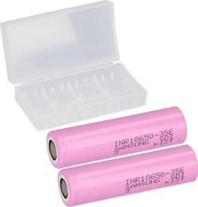 2x Samsung INR18650-35E 3,7V 3500mAh inkl. Akku-Schutzbox 18650