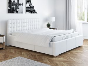 3xeliving Elegantná posteľ MILEET s prešívaným čelom Biela farba 180x200 / rôzne farby a veľkosti