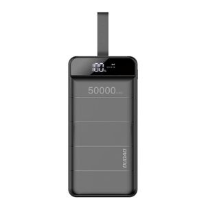 Dudao Powerbank 50000 mAh 3x USB mit LED Lampe schwarz (K8 + schwarz)