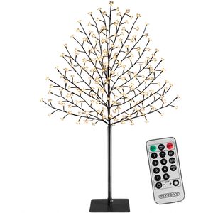 Monzana Kirschblütenbaum LED mit Fernbedienung Timer Dimmer Innen Außen Künstlich Groß Deko Weihnachten Weihnachtsdeko Leuchtbaum Lichterbaum , Model:M1: 220cm - 220 LEDs