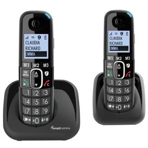 Amplicomms BigTel 1502 - DECT Festnetz-Telefon mit 2 Mobilteilen