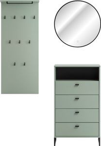 Flur Set inkl. Spiegel mit LED-Hintergrundbeleuchtung JULBACH-80 in Pistazie, B/H/T: ca. 125,2/200/33,05 cm