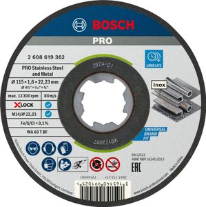 Bosch X-LOCK Standard for Inox, T41, 115 x 1,6 x 22,23 mm 25 Stk