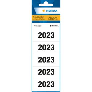 HERMA Ordner-Inhaltsschild "2023" 60 x 26 mm bedruckt weiß 100 Etiketten