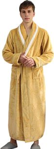 Winternachthemd für Paare, dicker Flanell, warm, verstellbarer Schnürgürtel, einfarbig, gedrehte Textur, Taschen, gute Wasseraufnahme, Damen-Homewear, Spa-Hotel-Bademantel