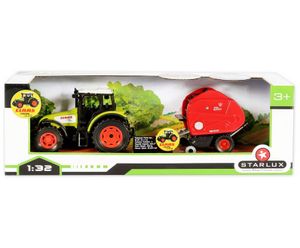 Kinder Spielzeug Farm Set Claas Trecker Traktor Anhänger Heupresse Ballenpresse