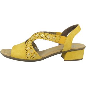 Rieker V6216 Damen Schuhe Sandaletten Sandalen Blockabsatz, Größe:39 EU, Farbe:Gelb