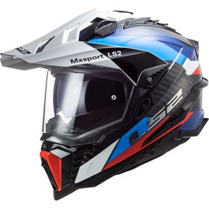 LS2 MX701 Explorer C Frontier Carbon Motocross Helm Farbe: Schwarz/Blau, Grösse: M (57/58)