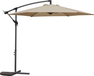TPFGarden® Premium Ampelschirm / Kurbelschirm LAURA 300cm mit Ständer & Kurbel | Gestell Aluminium | UV Schutzfaktor 50+ (höchste Stufe) | Farbe Sonnenschirm / Gartenschirm: Taupe