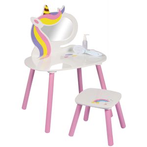DOCHTMANN Toaletní stolek pro děti se stoličkou, Jednorožec 60x45x80cm