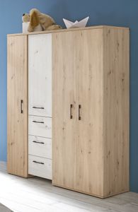 Kleiderschrank - AsteicheNachbildung - Artisan weißNachbildung - 147 x 188 cm - 4 Türen