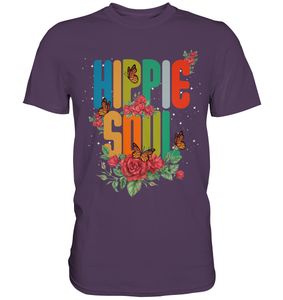 Frauen Hippie Schmetterling T-Shirt – Urban Purple / XL