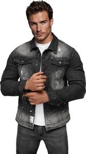 Kurtka jeansowa męska czarna OZONEE NB/MJ542NZ XXL Kurtka jeansowa męska czarna OZONEE NB/MJ542NZ XXL