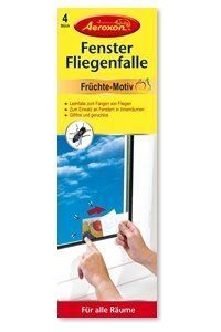 Aeroxon Fenster Fliegenfallen Früchte, 4er Pack