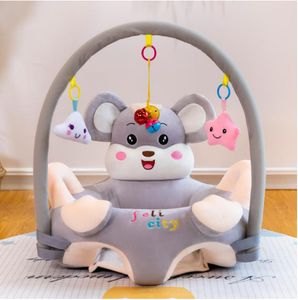 Cartoon Baby Plüsch Stuhl, Kinder Plüschsessel Baby Sofa fürs Kinderzimmer Baby Sitzhilfe Stützsitz Lernen Sitzen Sicherheitssitz Grau