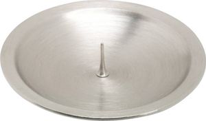 Kerzenteller Messing Silber Matt Ø 8cm mit Dorn 0,5cm Dick Für Kerzen Bis Ø6cm.