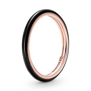 Pandora Me 189655C01 Ring Damen Schwarze Emaille 14k Rosé Vergoldet Gr. 50