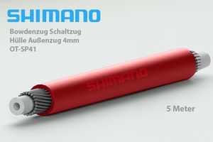5 Meter SHIMANO Schaltzug Außen Hülle für Bowdenzug Schaltung 4mm Teflon rot