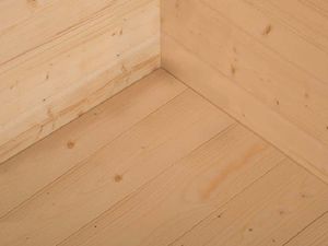 Alpholz Gartenhaus Saint Imprägniert aus Holz in grau Holzhaus Wandstärke: 28 mm Inklusive: Fußboden,Schleppdach Blockbohlenhaus