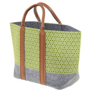 SIDCO Filztasche Shopper Tragetasche groß Einkaufstasche Filz Handtasche grau grün