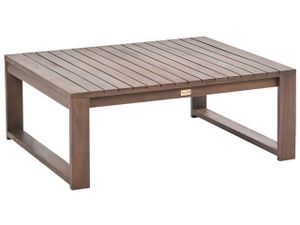 BELIANI Loungetisch Dunkelbraun Akazienholz 90 x 75 cm Rechteckig Retro Landhaus Stil Terrasse Outdoor Balkon Beistelltisch Couchtisch