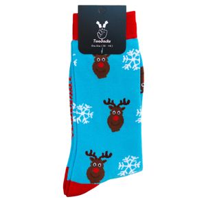 TwoSocks Weihnachtssocken Rentier lustige Socken für Damen & Herren witzige Strümpfe als Geschenk Baumwolle, Einheitsgröße