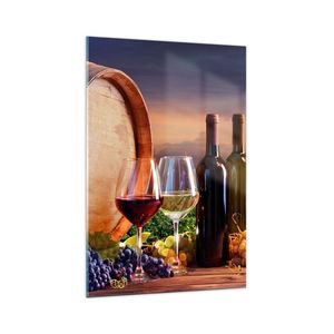 Bilder auf glas - Einteilig - Wein Weinberg Sommer - 70x100cm - Glasbilder - Wandbilder - Bilder - zum Aufhängen bereit - Wanddekoration aus Glas - Glas Bilder - Wandbild auf Glas - GPA70x100-4125