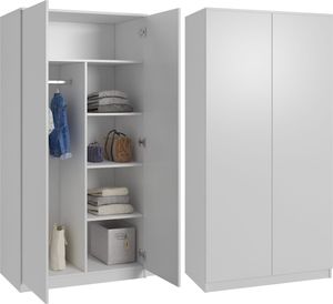 BEAUTYSOFA Modern Kleiderschrank CLASSIC - Garderobenschrank , Schrank mit 2-türig fur Schlafzimmer & Korridor (Weiß)
