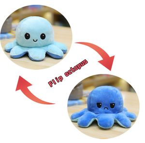130CM Kuscheltiere Reversible Plüschtier Octopus, Niedliche Oktopus-Plüsch-Spielzeug, Doppelseitig Flip Oktopus-Stofftierpuppe, Geschenke für Kinder (Hellblau + Dunkelblau)
