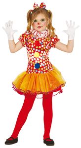 FIESTAS GUIRCA Farebný kostým klauna dievčaťa so spodničkou klaunské šaty, klaun volánik klaun kostým deti dievčatá, klaun kostým deti karneval, karneval kostýmy deti klaun karneval