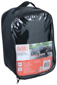 BLACK+DECKER Anhängernetz - 2 x 3 M - Dehnbares Gummiband 8MM - Mit Aufbewahrungstasche - Schwarz