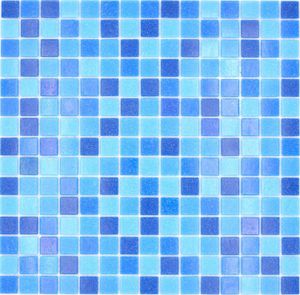 Mosaikfliese Glasmosaik Classic Mix Glas mix blau 4F papierverklebt Poolmosaik Schwimmbadmosaik MOS210-PA335_f