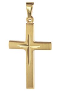 trendor 75087 Kreuz-Anhänger 585 Gold/14 Karat 31 x 16 mm